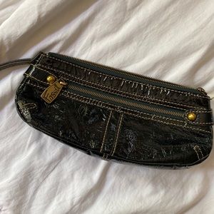 2000s Fossil Patent Leather Baguette Clutch